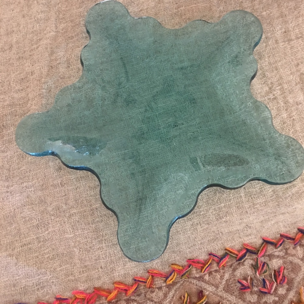 Annieglass Ultramarine Stardush Plate